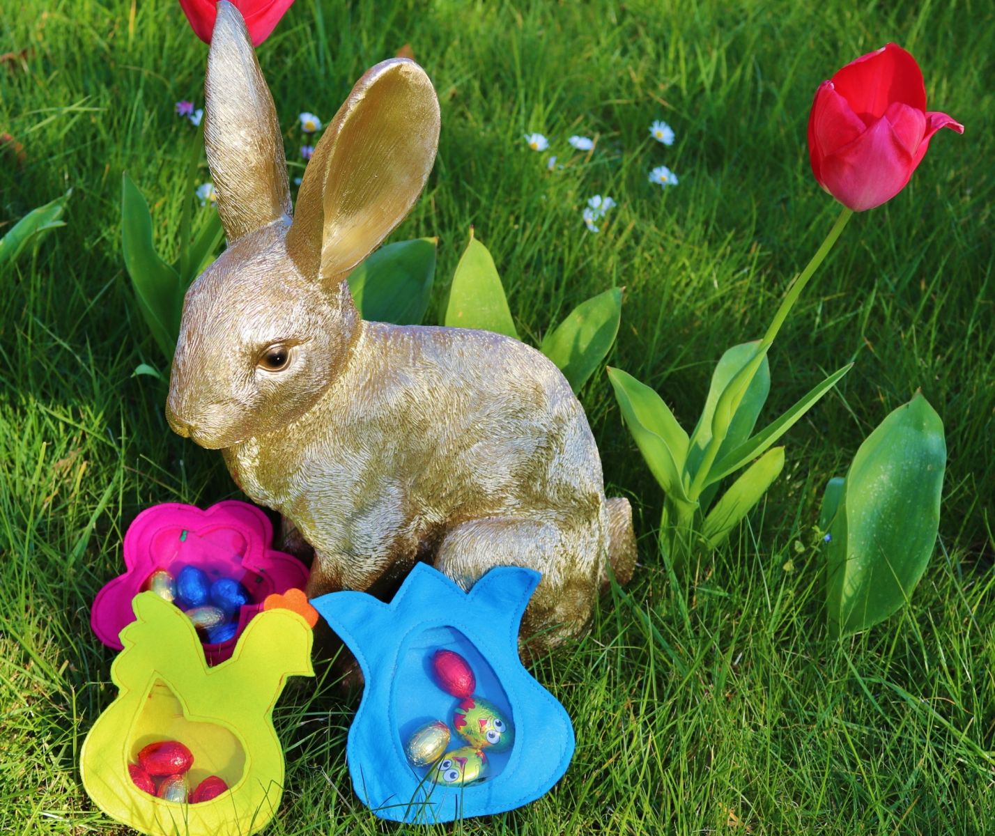 Nähe einen süßen Frühlingsgruß: Tulpen, Hühner und Blüten mit Guckloch. Das perfekte Mitbringsel für liebe Freunde!